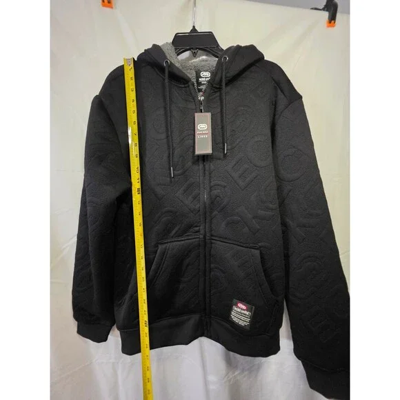 Ecko Unltd EO35H1501 Men's Full Zip Plush Lined Hoodie Black Medium - Picture 2 of 7